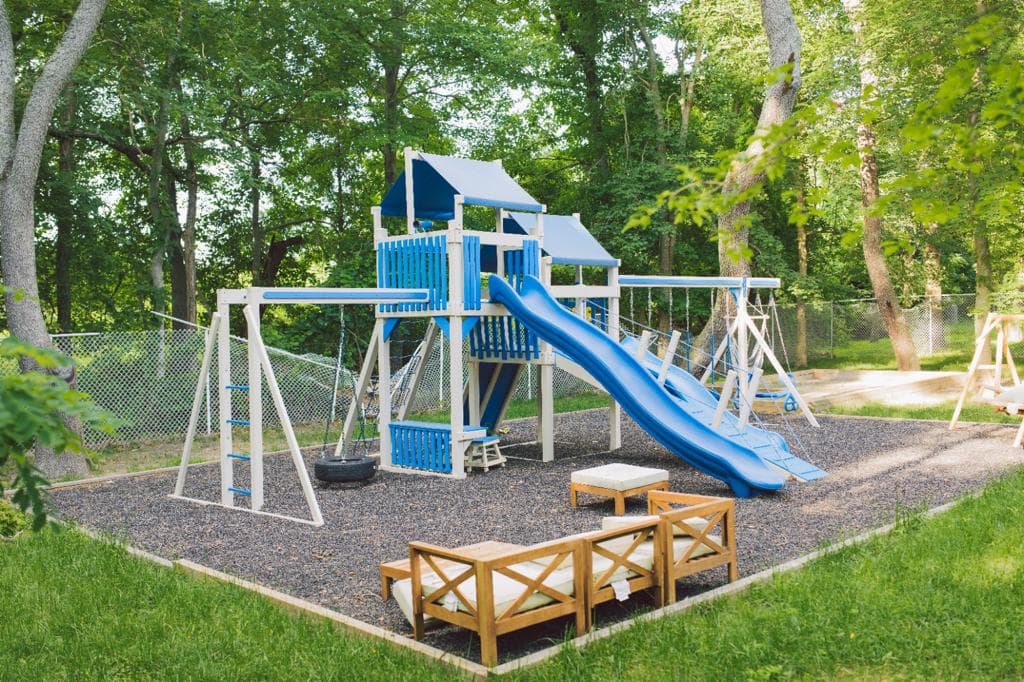 Playground and outdoor seating for families